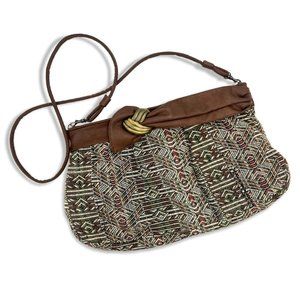 Woven Grunge Hippie Patterned Clutch Purse Bag Carpetbags of America Vintage 90s